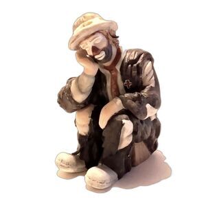 Vtg Sleeping Emmett Kelly Collectible Ceramic Miniature Clown Figurine Flambro